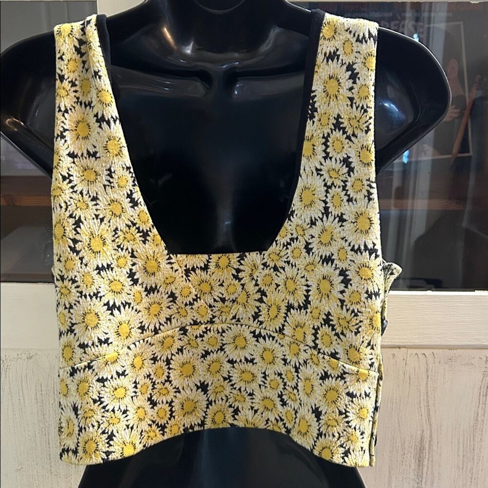 Anthropologie Maeve Cropped Daisy Vest - Picture 4 of 6